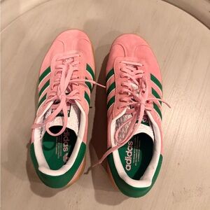 Adidas Women's Pink and Green Sneakers